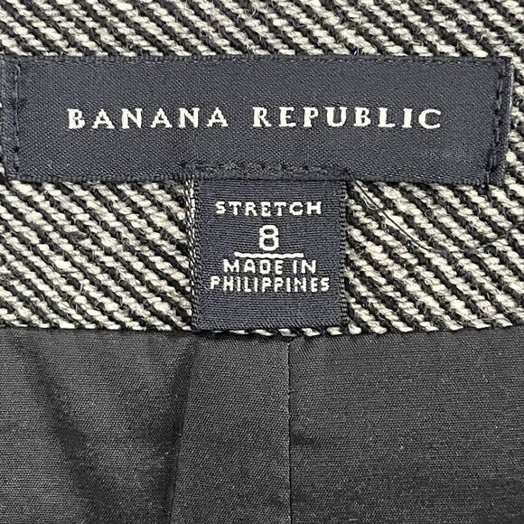 Banana Republic Skirt Womens 8 Pencil Gray Tweed Wool Blend Herringbone Back Zip - Picture 2 of 10